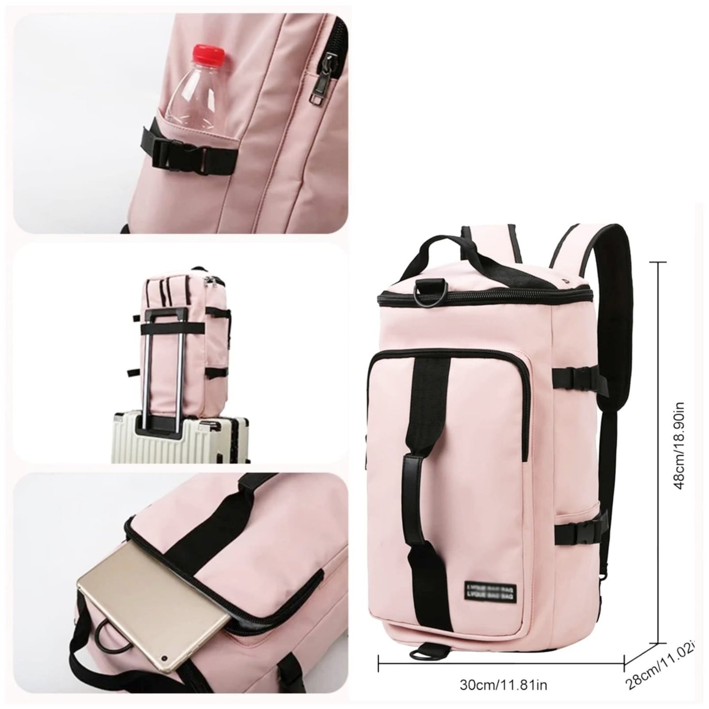 Bolson de mano y Mochila impermeable 2 en 1.