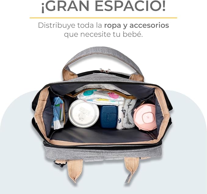 Mochila Pañalera 3 en 1: Mochila, Cuna y Cambiador – ¡Práctica y Portátil!