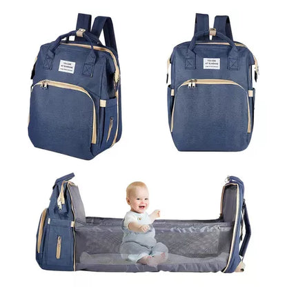 Mochila Pañalera 3 en 1: Mochila, Cuna y Cambiador – ¡Práctica y Portátil!