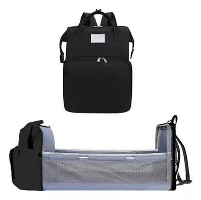 Mochila Pañalera 3 en 1: Mochila, Cuna y Cambiador – ¡Práctica y Portátil!