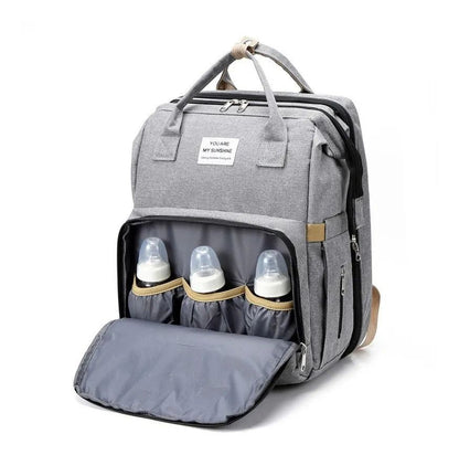 Mochila Pañalera 3 en 1: Mochila, Cuna y Cambiador – ¡Práctica y Portátil!