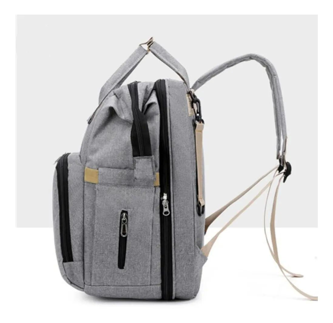 Mochila Pañalera 3 en 1: Mochila, Cuna y Cambiador – ¡Práctica y Portátil!