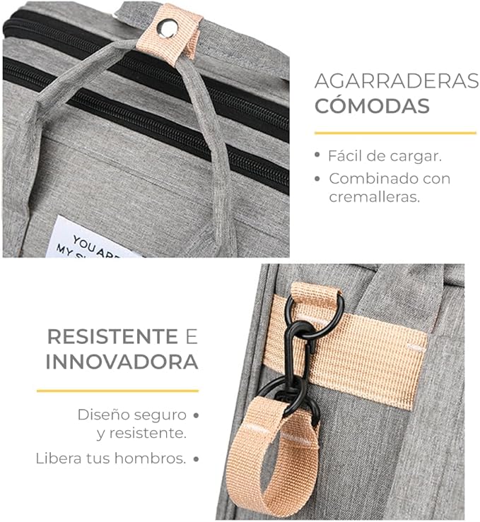 Mochila Pañalera 3 en 1: Mochila, Cuna y Cambiador – ¡Práctica y Portátil!