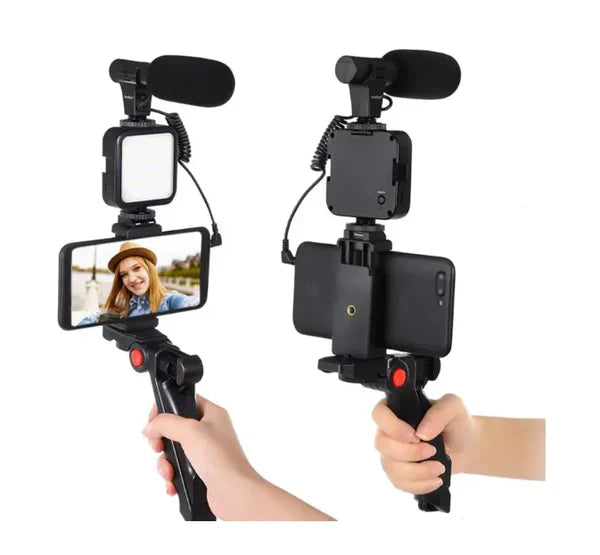 Kit Video Streaming INFLUENCE MAX® ¡Tripode De Celular Con Luz Y Microfono!